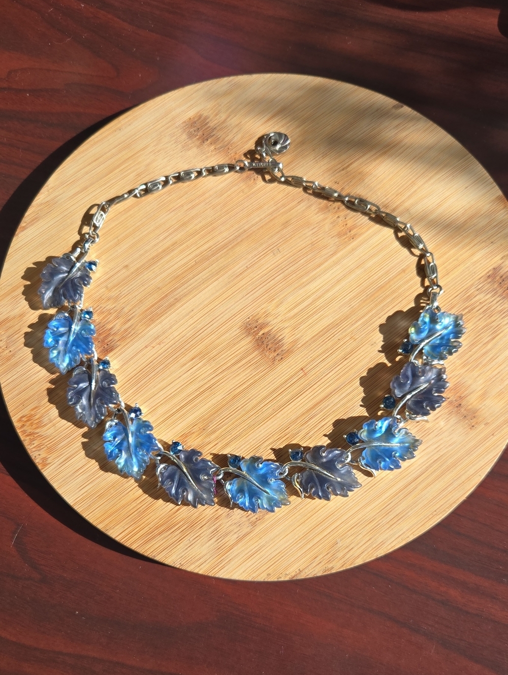 Blue Leaf Statement Necklace by